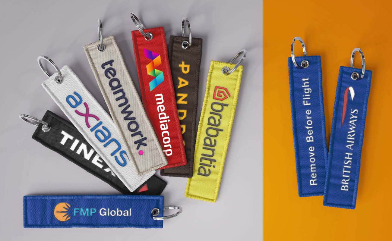 Custom Promotional Flight Tag Keyrings, JetTag