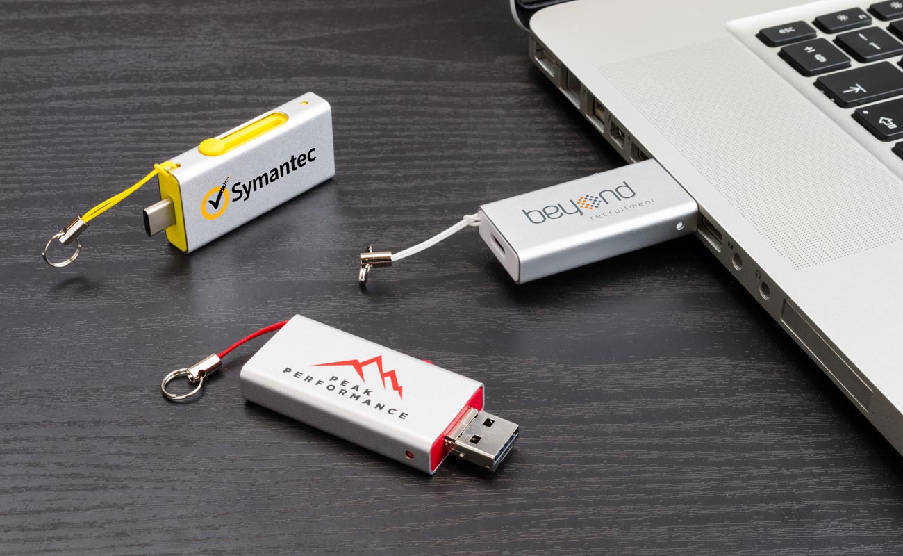 50 PCS Custom 32GB USB 3.0 Flash Drives With Metal Keychains - Promotional Thumb Drives